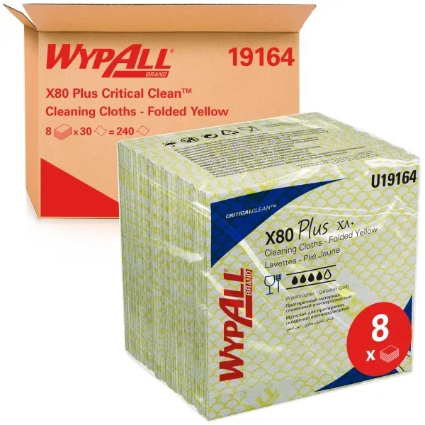 Фото товара: WypAll® X80 Plus Протирочный материал — Сложенные в 1/4 / Желтый