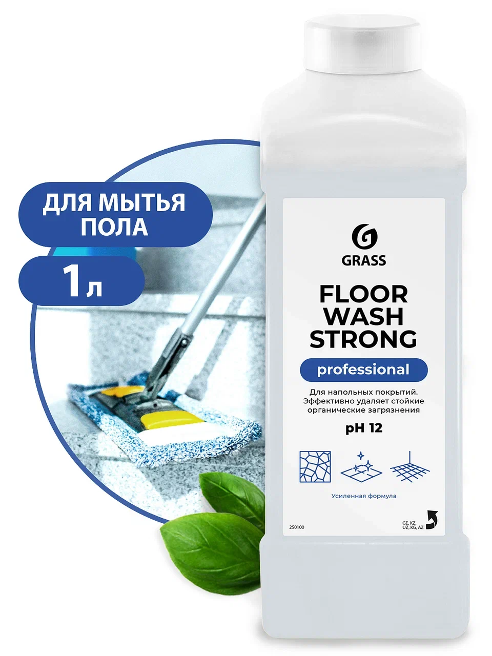 Фото товара: Щелочное средство для мытья пола «Floor wash strong», 1 л