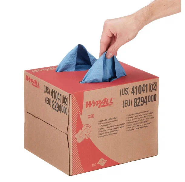 Фото товара: WypAll® X80 PowerClean — Упаковка BRAG™ Box / Голубой/ синий