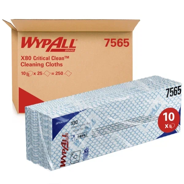 Фото товара: WypAll® X80 Протирочный материал — Сложенные / Синий