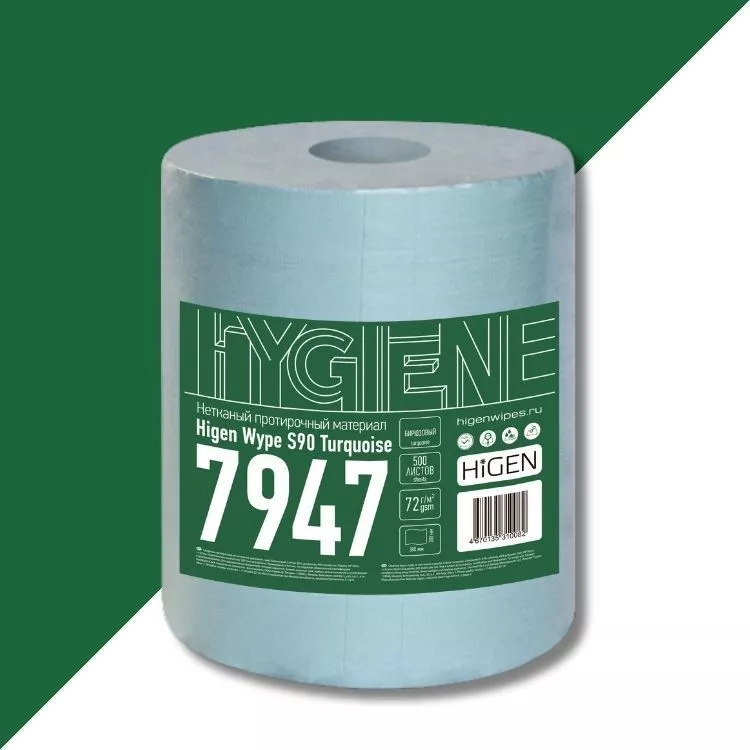 Фото товара: Нетканый материал для интенсивной очистки HiGEN S90 Turquoise, 30×38 см, 500 л. 7947