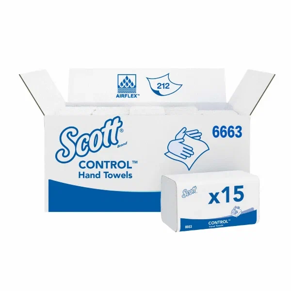 Фото товара: Scott® CONTROL™ Сложенные полотенца для рук — Белый