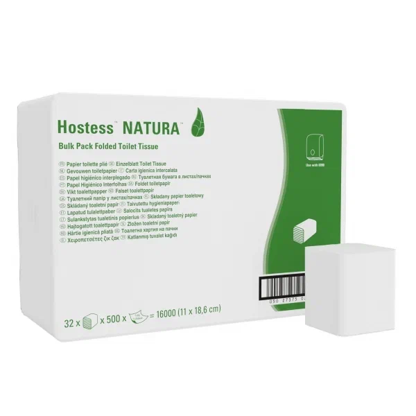 Фото товара: Hostess™ NATURA Туалетная бумага — Упаковка Bulk Pack / Белый / 500