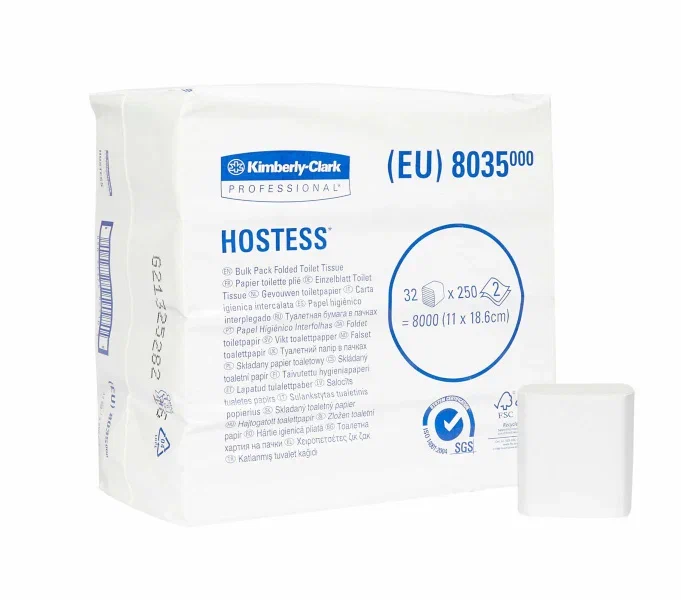 Фото товара: Hostess™ 32 Туалетная бумага — Упаковка Bulk Pack / Белый / 250