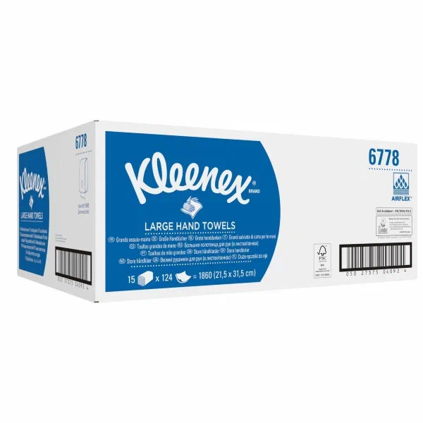 Фото товара: Kleenex® Сложенные полотенца для рук — Белый /Большой