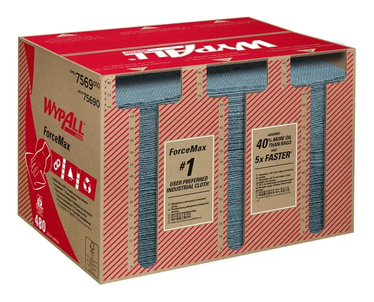 Фото товара: WypAll® ForceMax Протирочный материал — Сложенные в 1/4 / Серый / 33.50×34.50 см