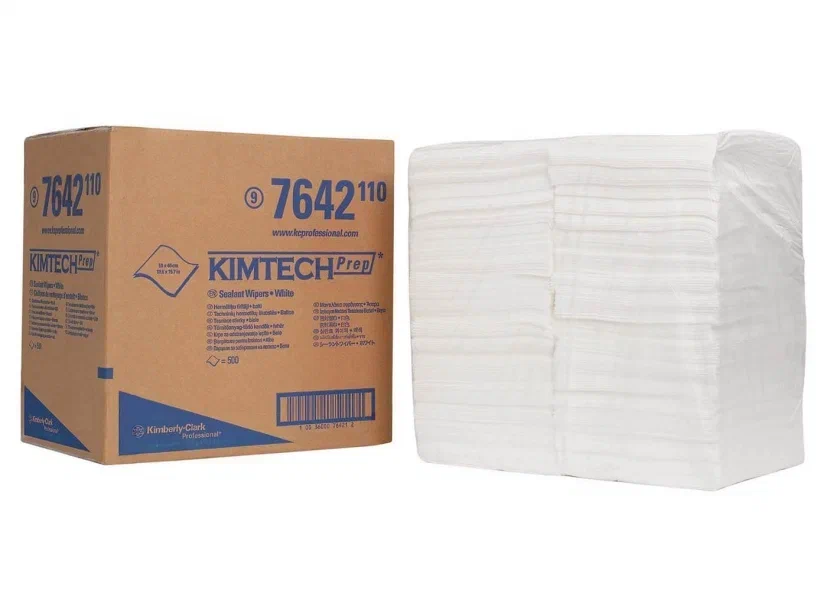 Фото товара: Kimtech® Протирочные салфетки для удаления герметиков — Сложенные в 1/4 / Белый