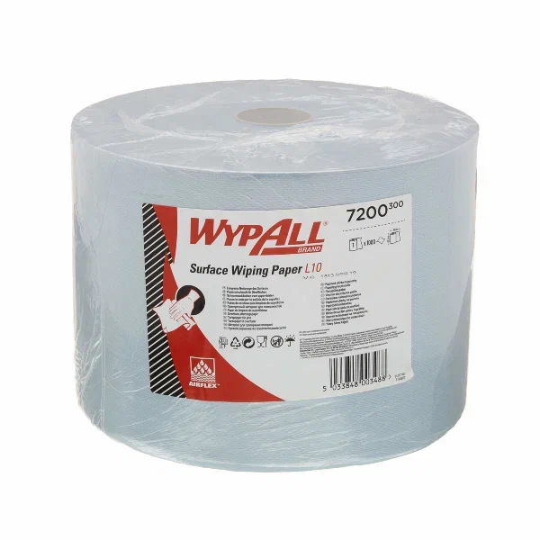 Фото товара: WypAll® L10 Протирочный материал для поверхностей — рулон Jumbo / Синий