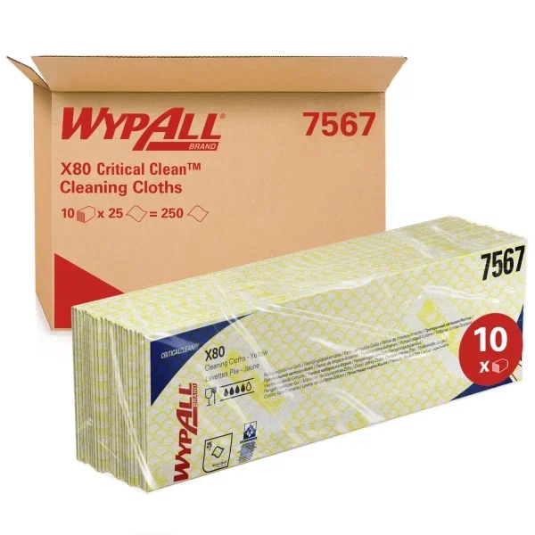 Фото товара: WypAll® X80 Протирочный материал — Сложенные / Желтый