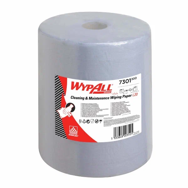 Фото товара: WypAll® L20 Протирочный материал для многофункционального использования — рулон Jumbo — сверхширокий / Синий