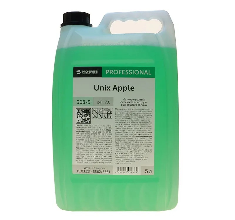 Фото товара: Средство для уничтожения неприятных запахов 5л Pro-Brite UNIX. Apple (308-5)
