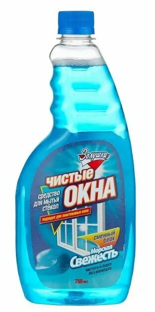 Фото товара: Золушка Чистые Окна Морская Свежесть (сменный блок), 0.75 л