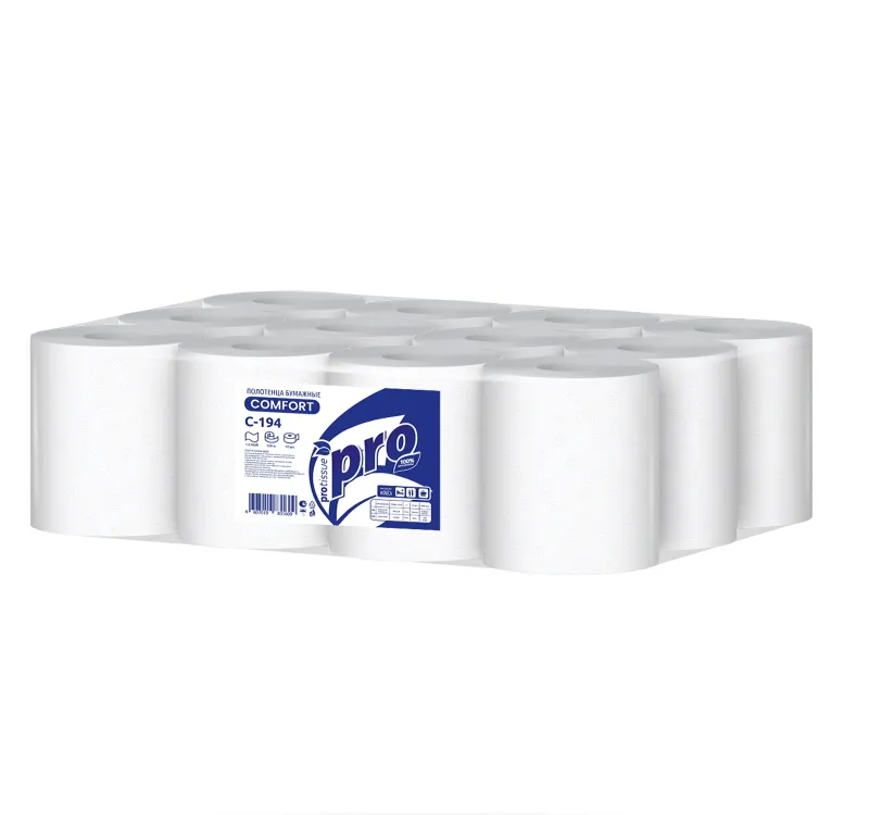Фото товара: Полотенце бумажное PROtissue Comfort 1-сл. 120 м белое (C194) (ТР)