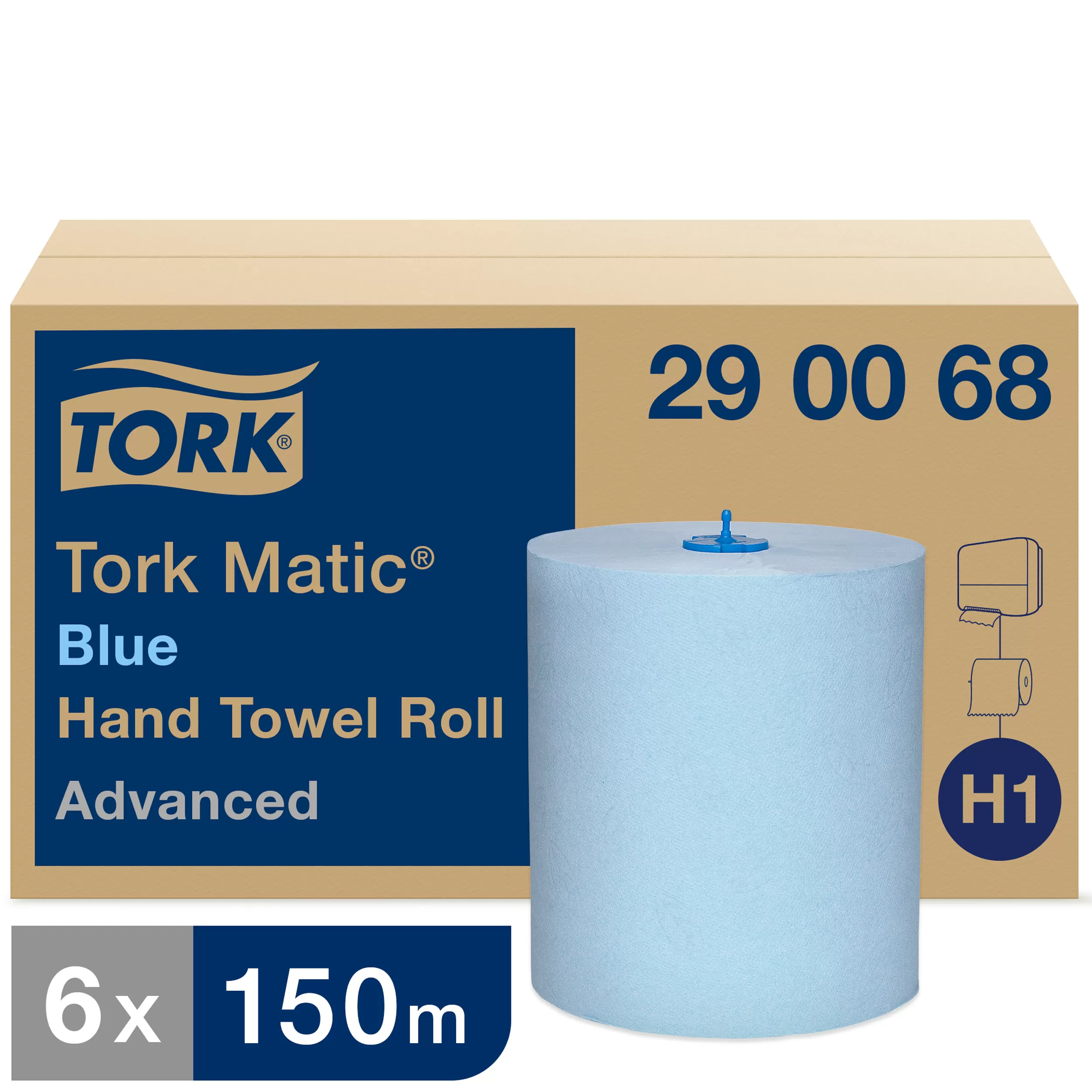 Фото товара: Tork Matic© полотенца в рулонах 2 сл голубые