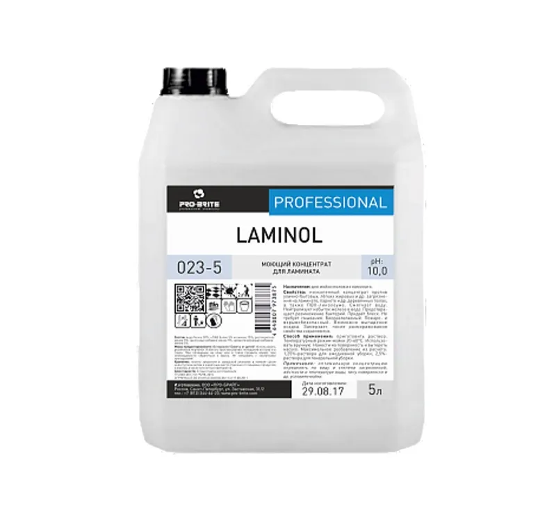 Фото товара: Средство для мытья полов  5л Pro-Brite LAMINOL для паркета и ламината (023-5)