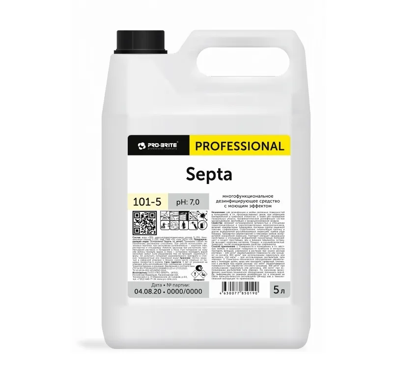 Фото товара: Средство для дезинфекции 5л Pro-Brite SEPTA с моющим эффектом (101-5)