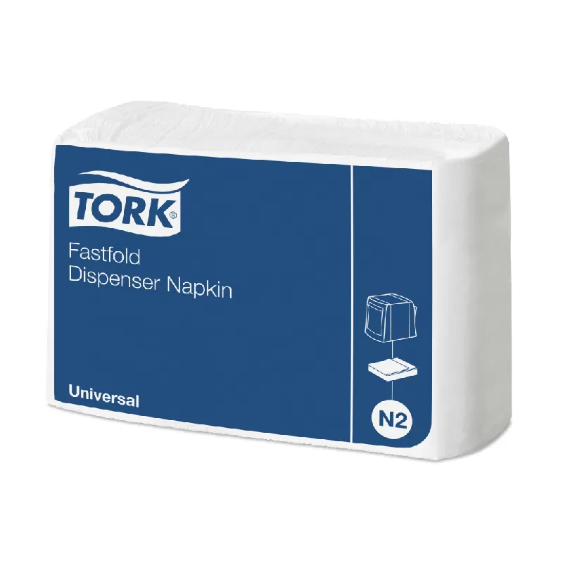 Фото товара: Диспенсерные салфетки Tork Fastfold, Universal, N2, 300 листов, 1 сл, 30х24 см, белые