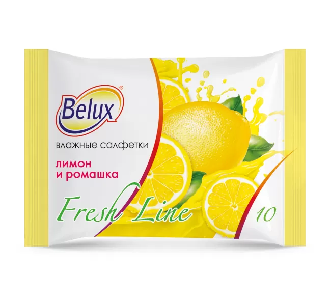 Фото товара: Влажные салфетки Belux Fresh line Лимон, 10шт