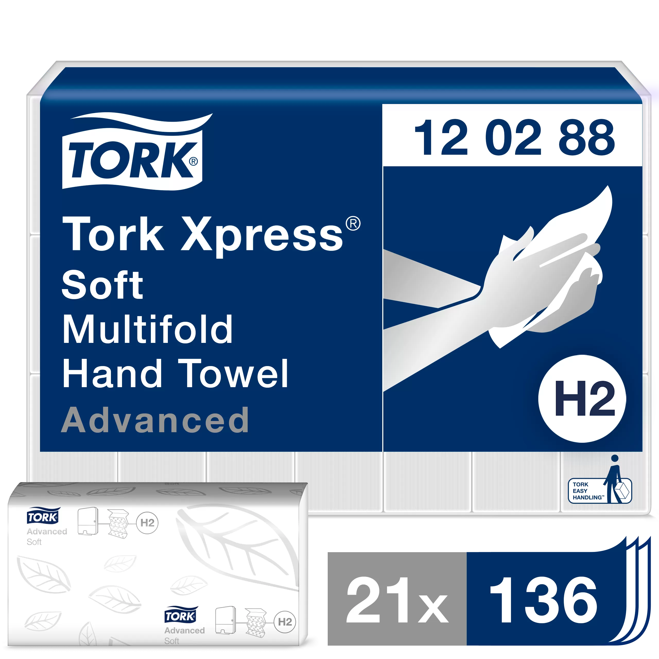 Фото товара: Tork Xpress® листовые полотенца сложения Multifold мягкие 2 сл белые