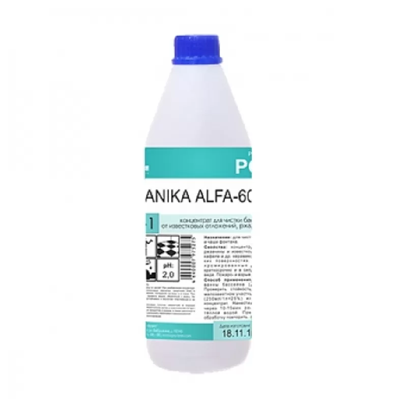 Фото товара: Pro-brite ANIKA Alfa-60 Концентрат для чистки бассейна от известковых отложений, ржавчины и грязи, 1 л