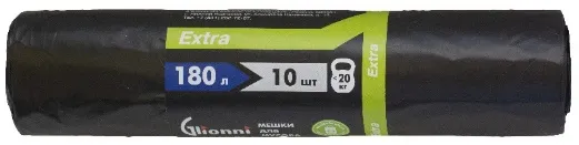 Фото товара: Мешок 180 л чер. EXSTRA GLIONNI 1 рул./10 шт.