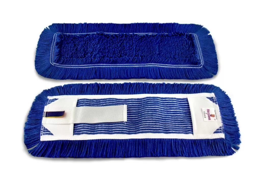 Фото товара: Плоский моп «Метлана ПРО» хлопковый синего цвета 40 см. Код 0415