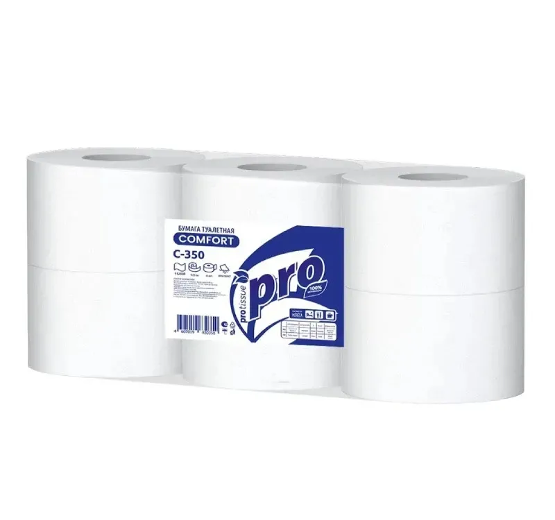 Фото товара: Туалетная бумага PROtissue 1-сл. 525 м белая (С350) (ТР)