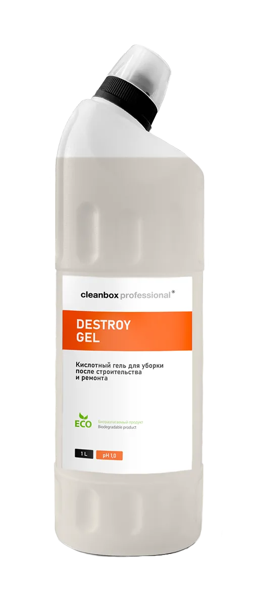 Фото товара: Кислотный гель для уборки послестроительства и ремонта CleanBox Professional DESTROY GEL, 1 л