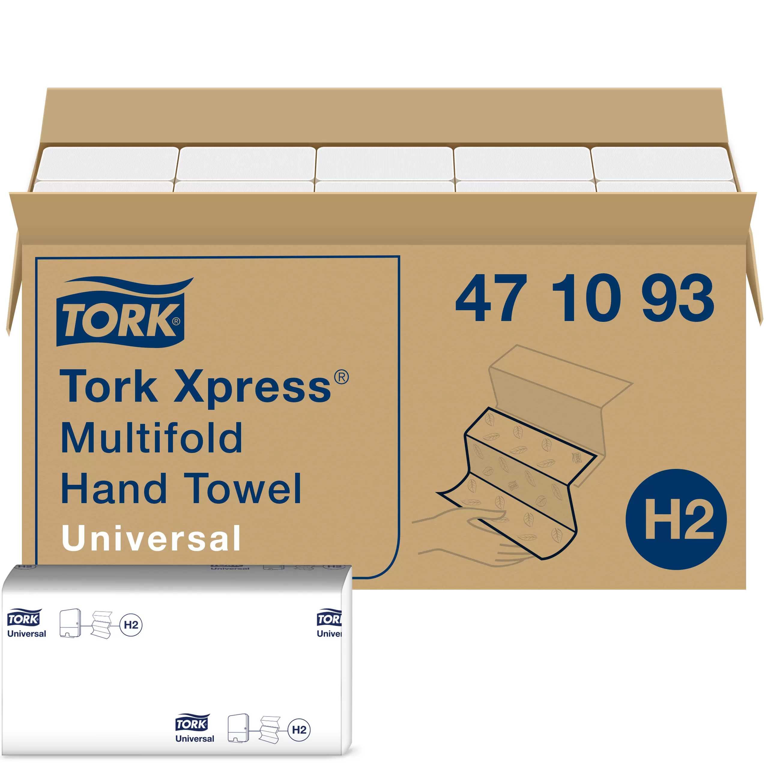Фото товара: Полотенца в пач. Tork Xpress Multifold  1-сл, 250л, 23,4х21,3см, белый 1/20