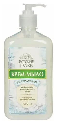 Фото товара: Жидкое крем-мыло Русские травы Нейтральное, дозатор, 500 мл