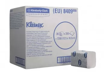 Фото товара: Туалетная бумага листовая KLEENEX, 2-сл, 200 л, 18,6х12,5 см, 1/36