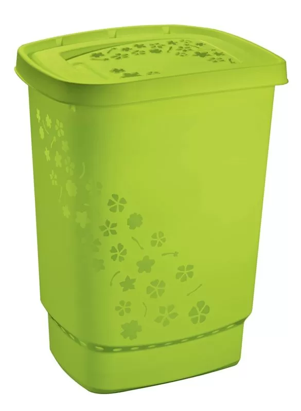 Фото товара: Корзина для белья Rotho 55 л Flowers зеленый