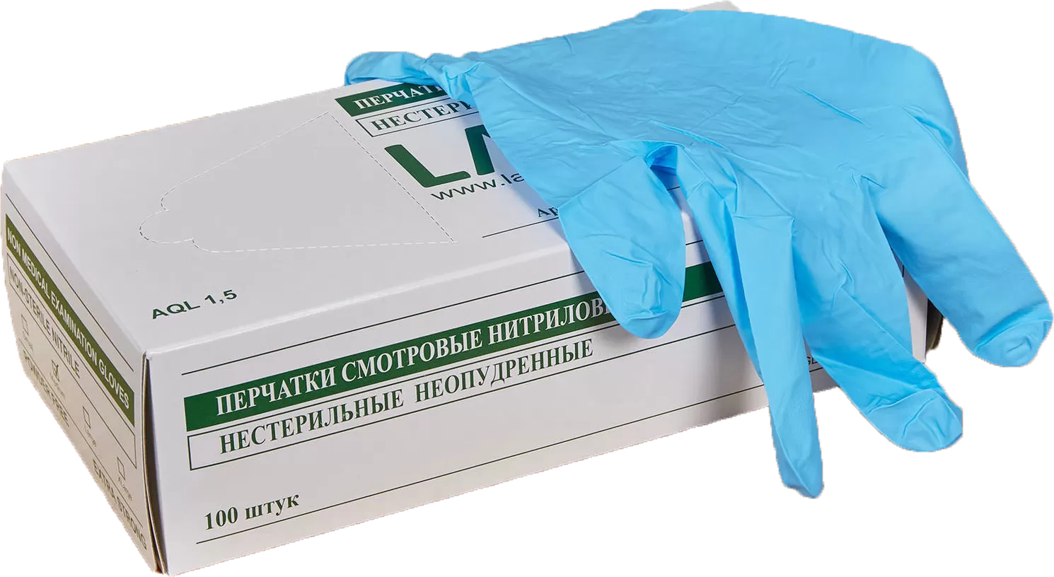 Фото товара: LAB+ Перчатки нитриловые неопудренные М 1/1000 LAB157