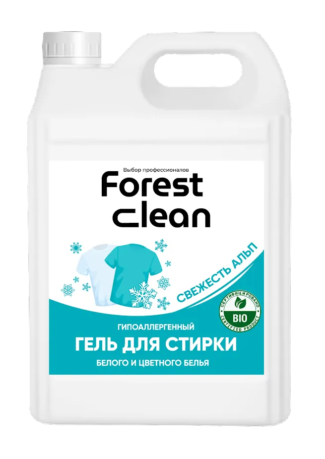 Фото товара: Forest Clean гель для стирки белья “Свежесть Альп” 5л.