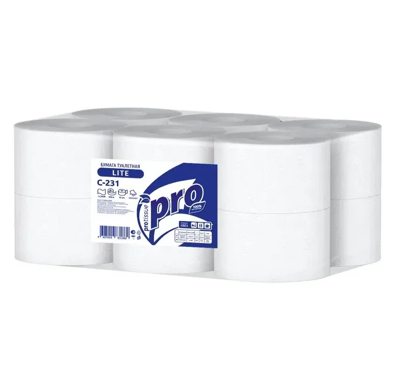 Фото товара: Туалетная бумага PROtissue Lite 1-сл. 200 м белая (С231) (ТР) (12 шт.)