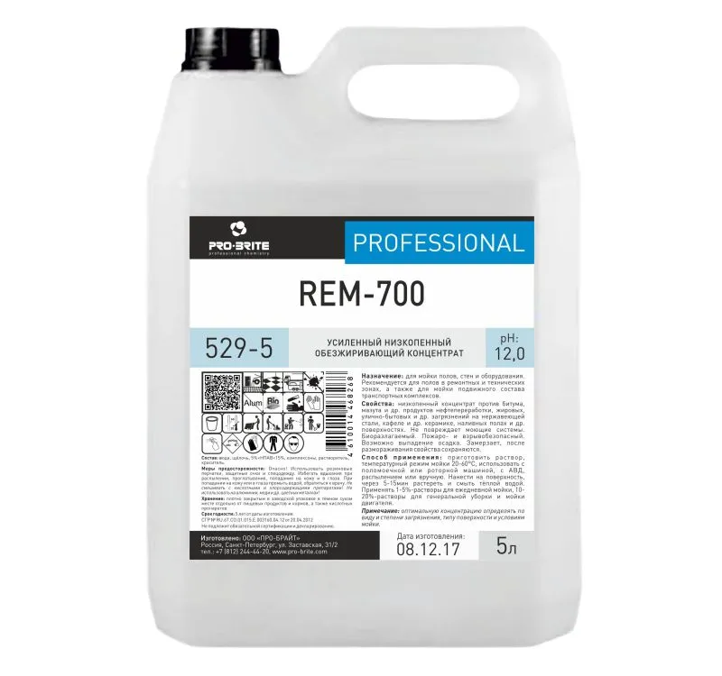 Фото товара: Средство чистящее 5л Pro-Brite REM-700 (529-5)