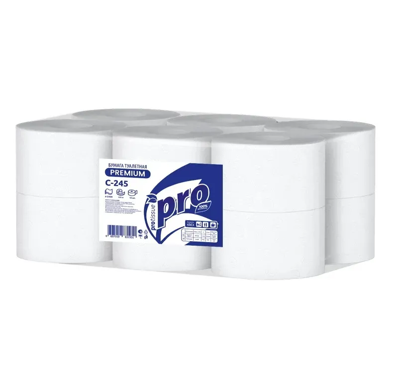 Фото товара: Туалетная бумага PROtissue 2-сл. 120 м белая (С245) (ТР) (12 шт.)