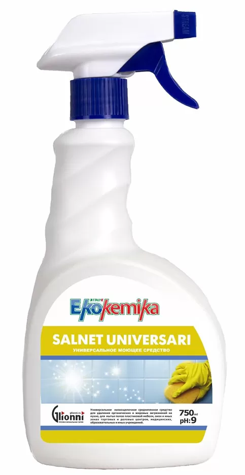 Фото товара: Ekokemika Salnet Universari универсальное нейтральное средство для мытья любых твердых поверхностей, 0.75 л