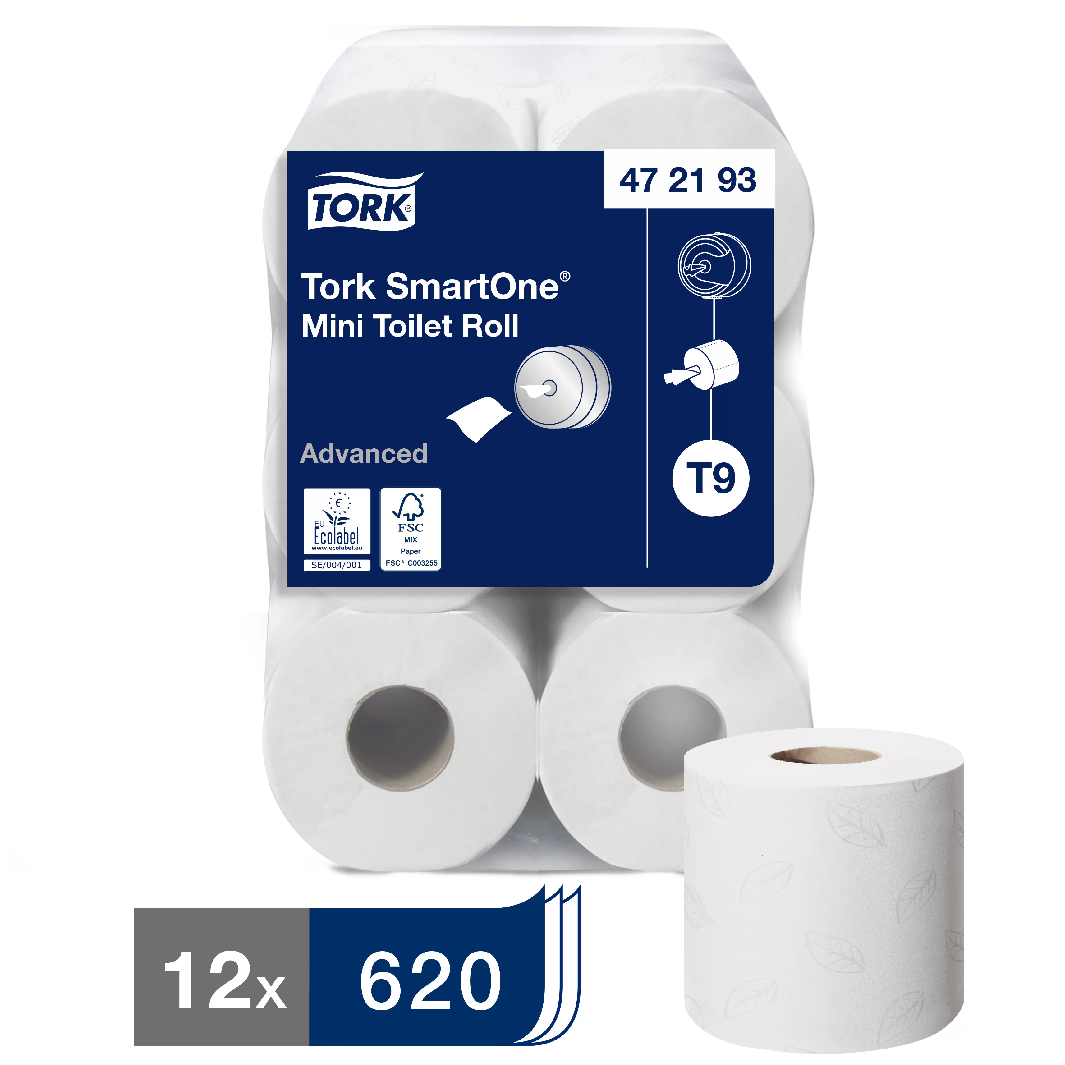 Фото товара: Туалетная бумага Tork SmartOne Advanced в мини-рулонах