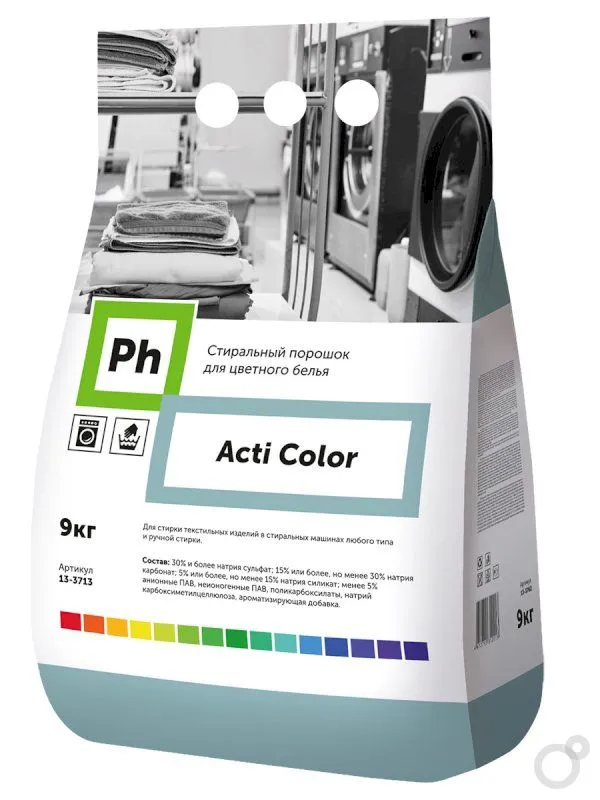 Фото товара: Ph Acti Color Стиральный порошок для цветного белья, 9 кг