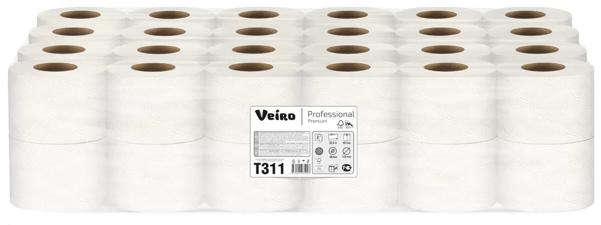 Фото товара: Veiro Professional Туалетная бумага Premium, 2 сл, 180 л, 20.9 м, белая