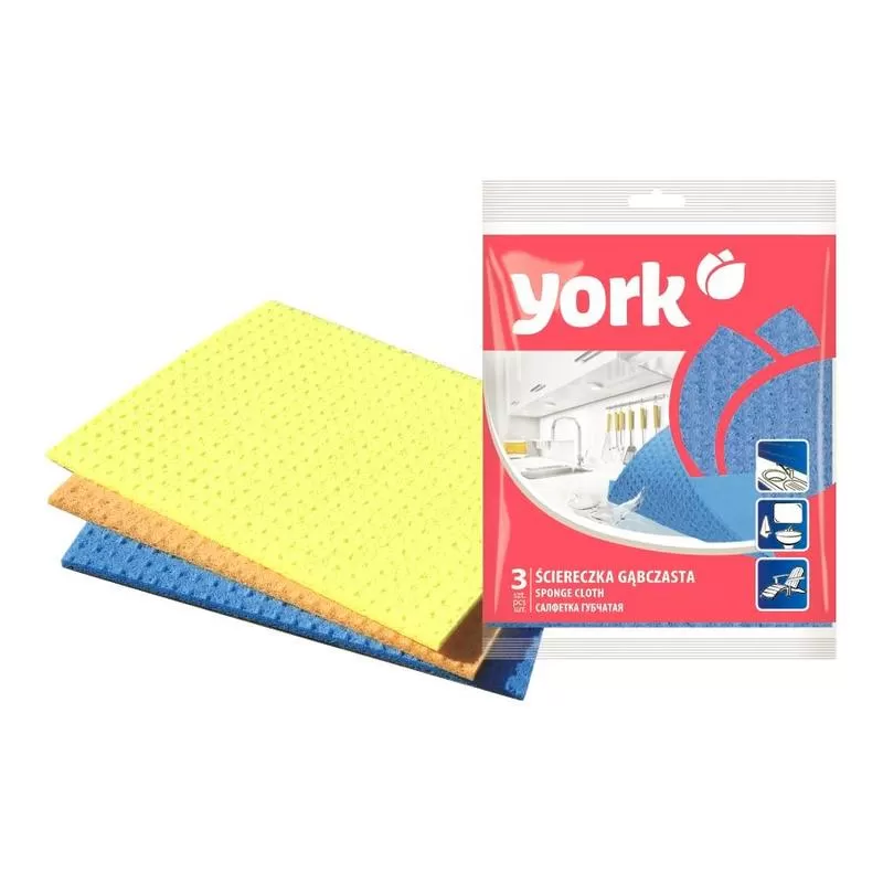 Фото товара: Салфетки  губч. «YORK» 17.5х15.5 см, 3шт/уп