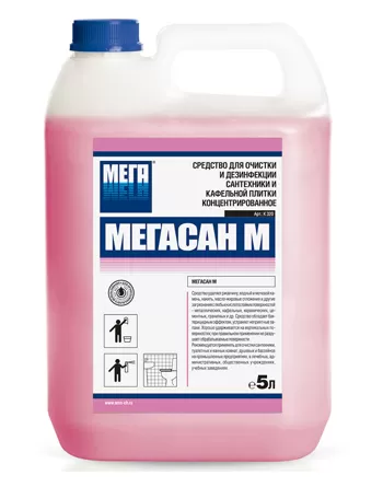 Фото товара: АМС Медиа Мегасан М Средство для очистки и дезинфекции сантехники и кафельной плитки (гель)