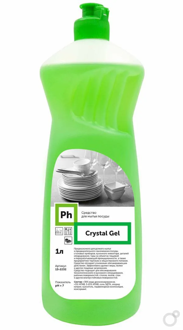 Фото товара: Ph Crystal Gel Средство для мытья посуды, 1 л