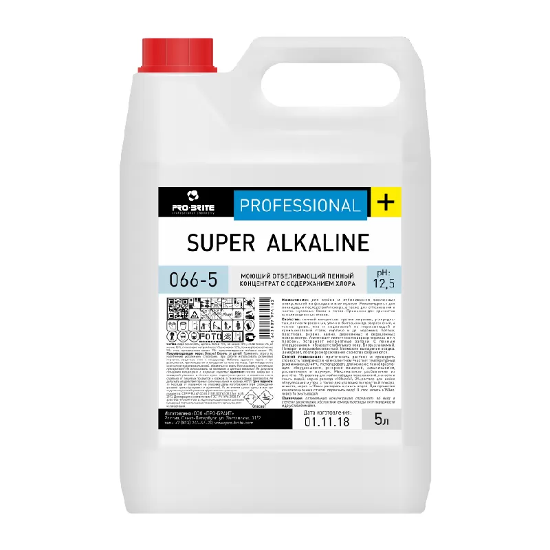 Фото товара: Super Alkaline Моющий отбеливающий пенный концентрат с содержанием хлора