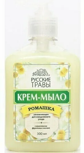 Фото товара: Жидкое крем-мыло Русские травы Ромашка, пуш-пул, 300 мл