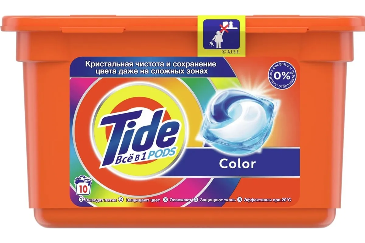Фото товара: Tide жидкий в капсулах Color 10 шт.×22,8 г