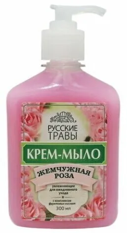 Фото товара: Жидкое крем-мыло Русские травы Жемчужная роза, дозатор, 300 мл