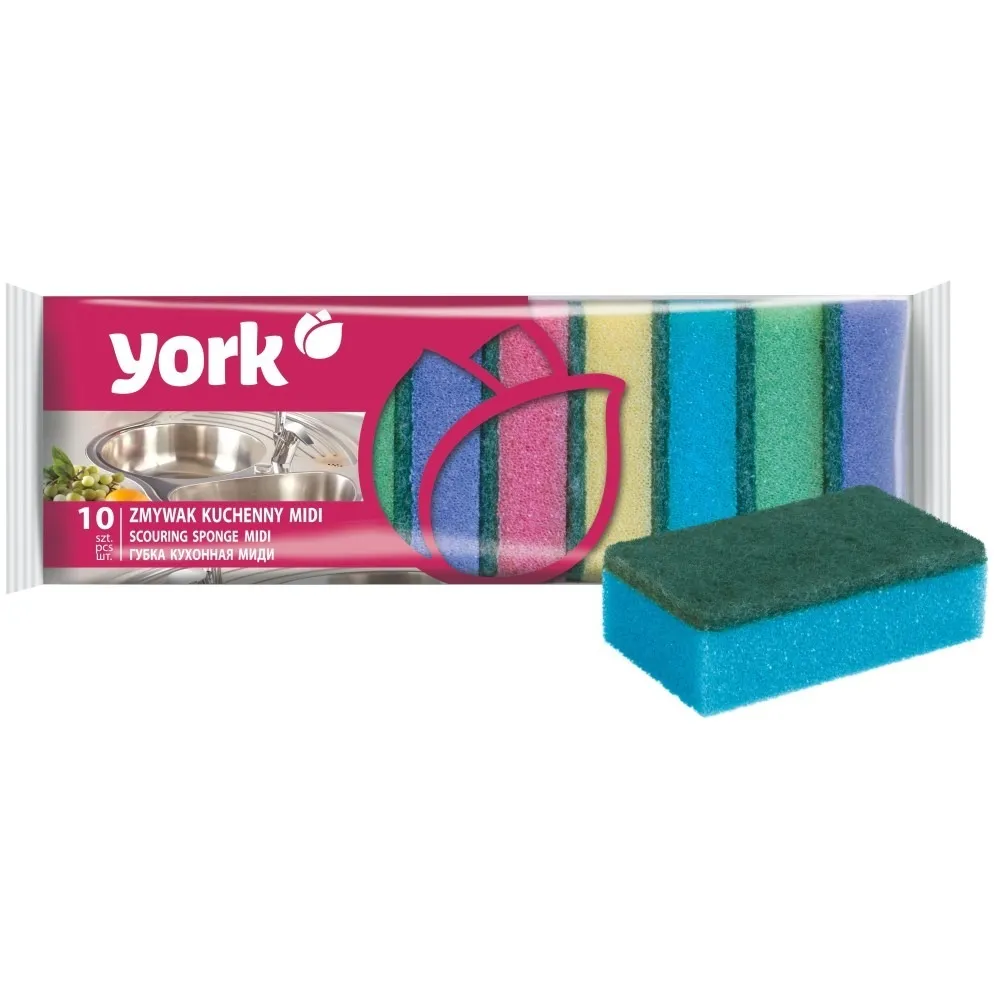 Фото товара: Губки для посуды YORK midi, 10 шт.
