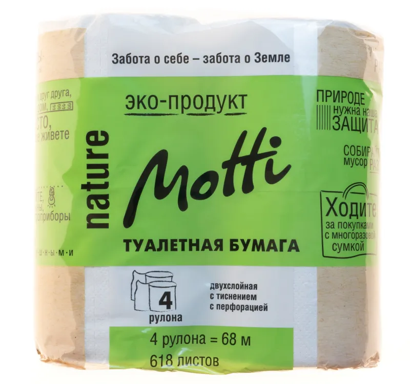 Фото товара: Туалетная бумага Motti 2-сл. 4 рул./упак. белая 17 м (101714-М)
